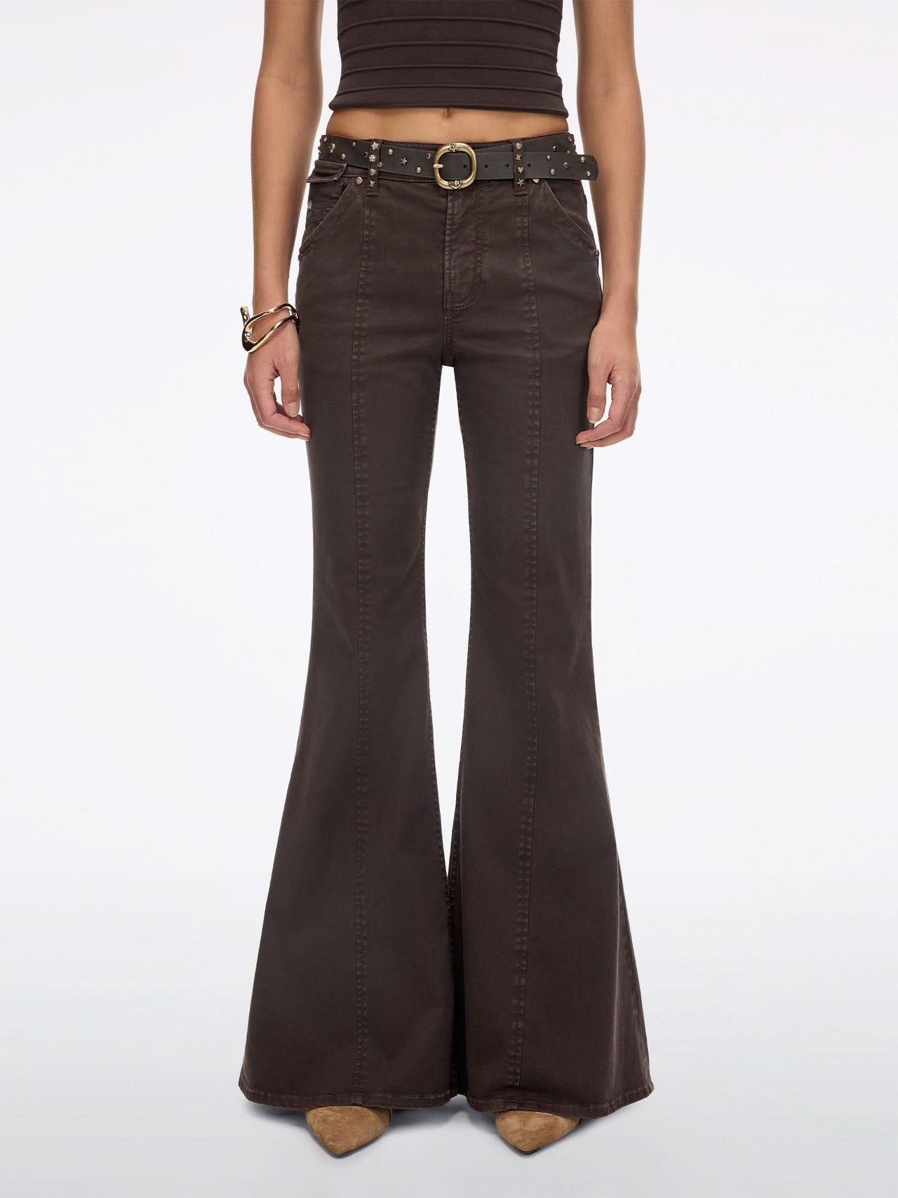 Belted Casual Flare Pants