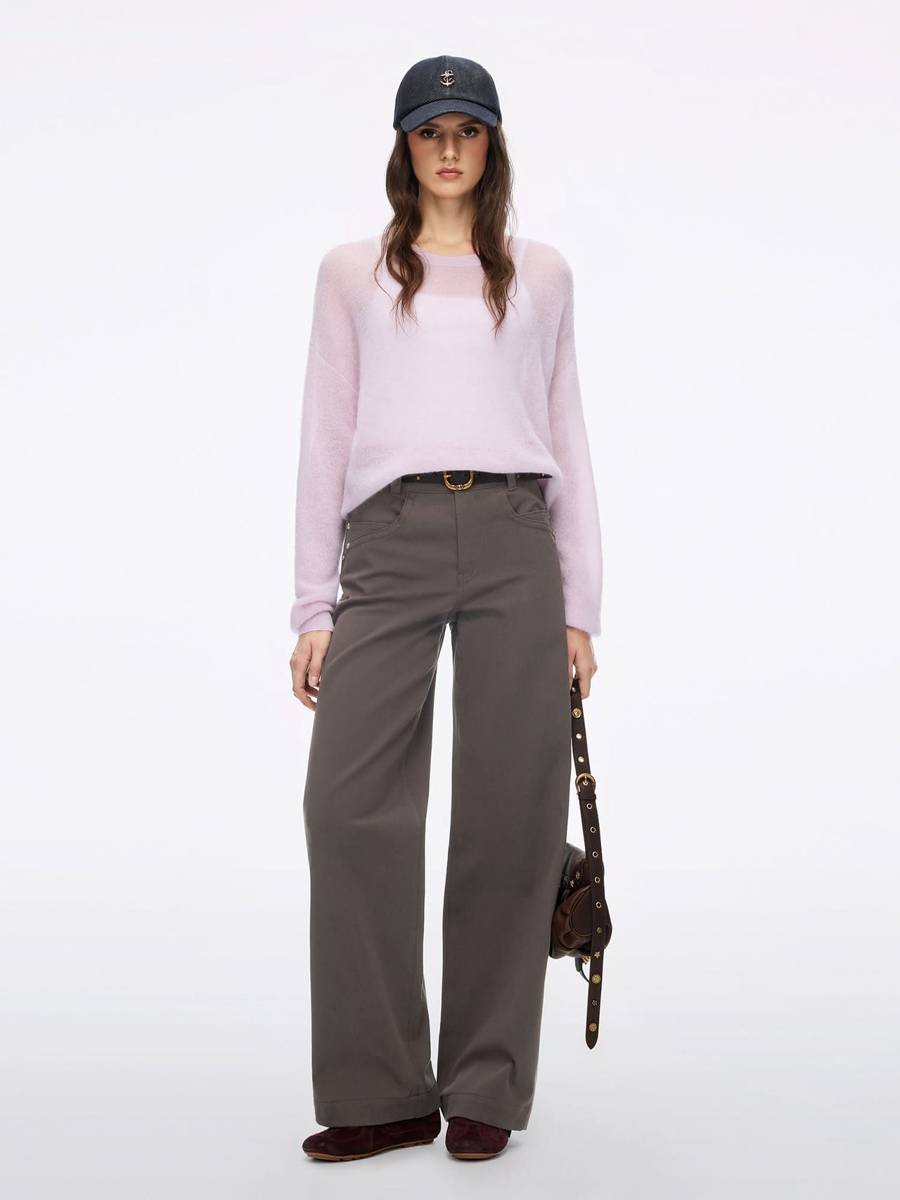 Belted Wide-Leg Pants