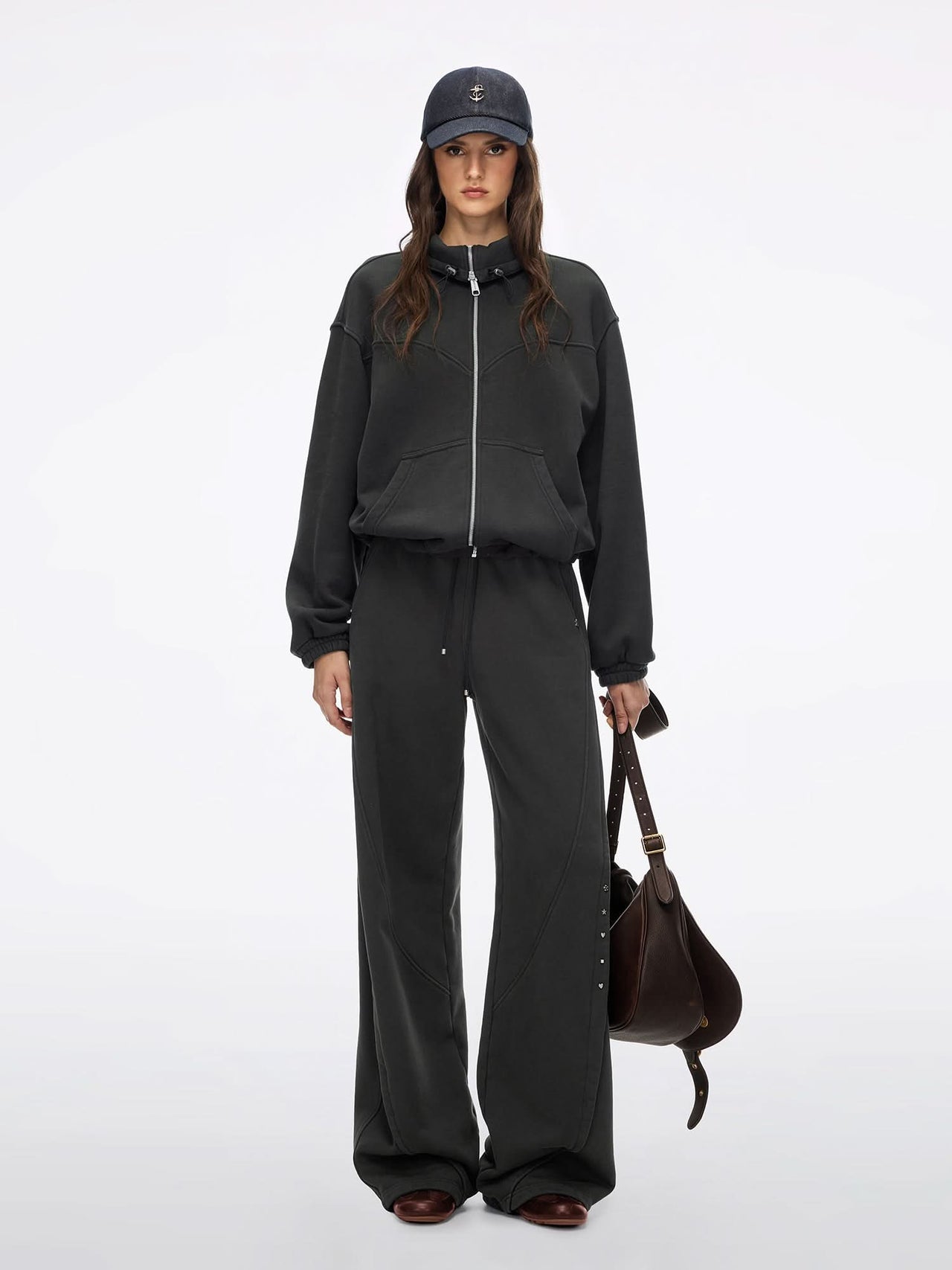 Studded Barrel-Leg Pants