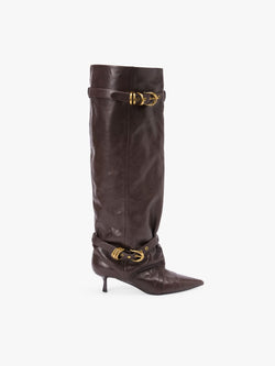 Metal Decor Knee-High Boots