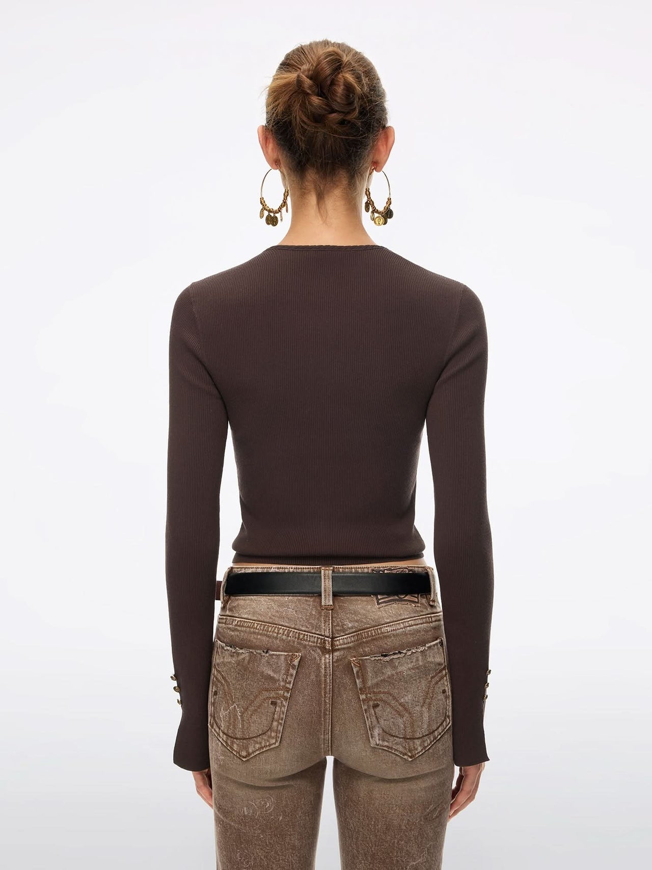 Square-Neck Ribbed Top