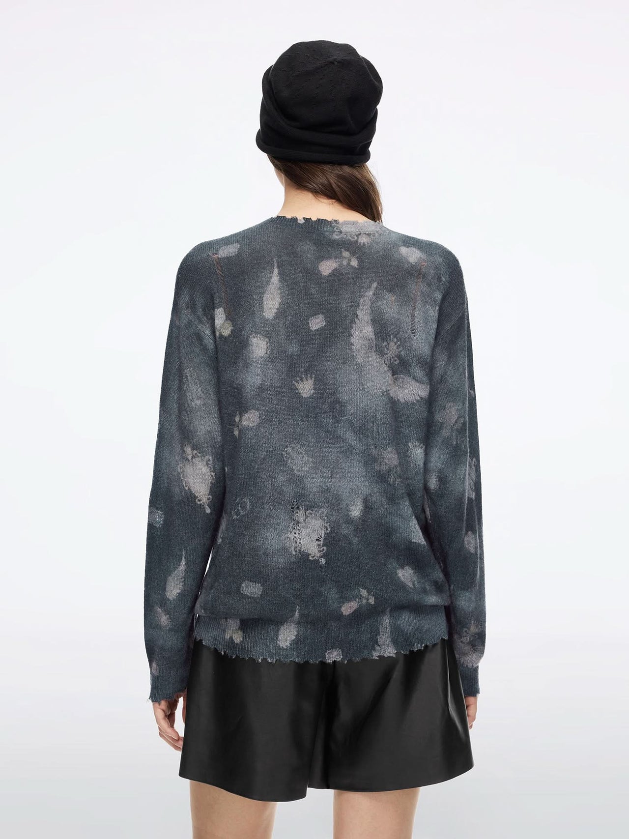 Printed Cashmere Knit Top