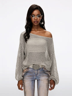 Shimmering Mesh Knit Top