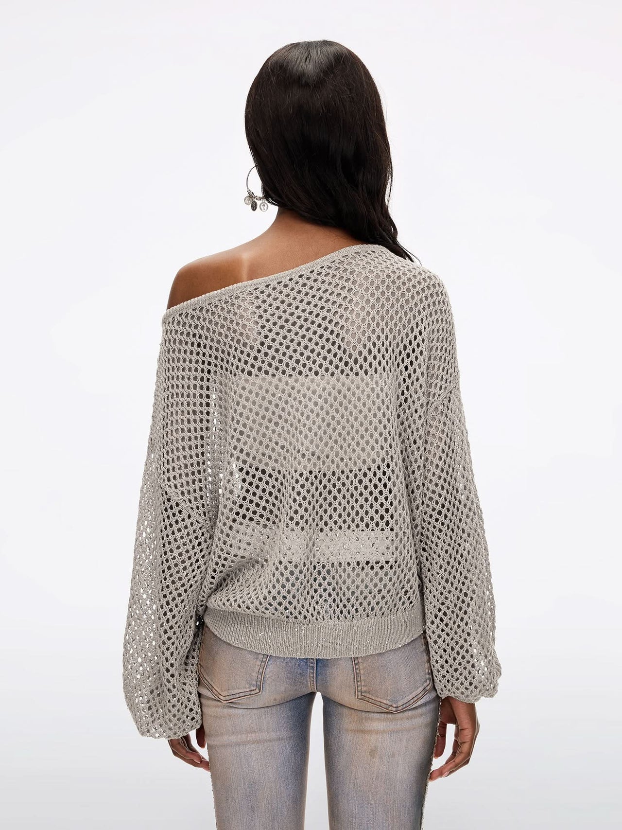 Shimmering Mesh Knit Top