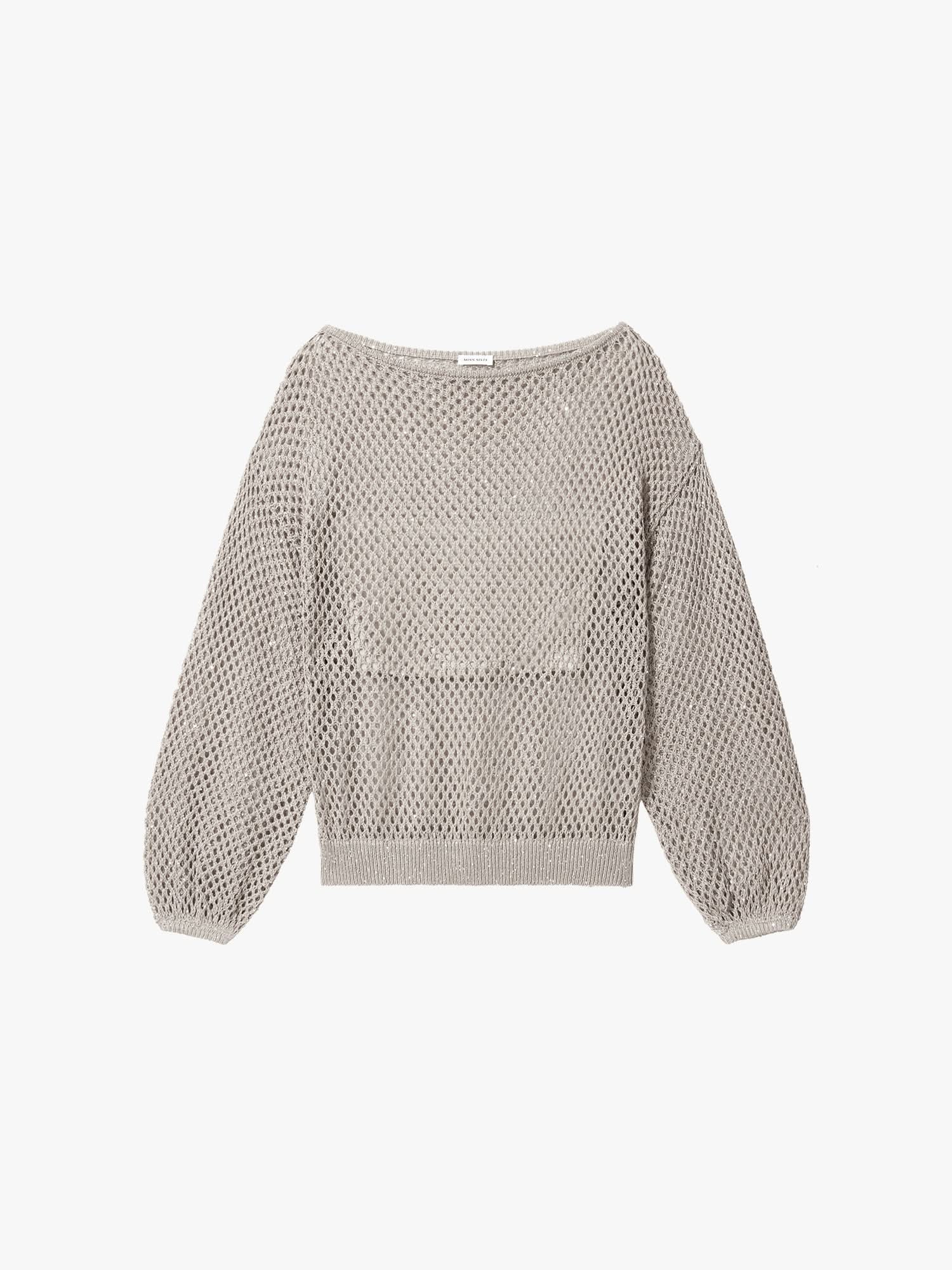 Shimmering Mesh Knit Top