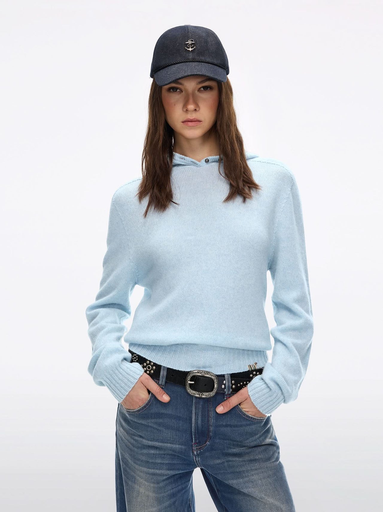Hooded Wool Knit Top