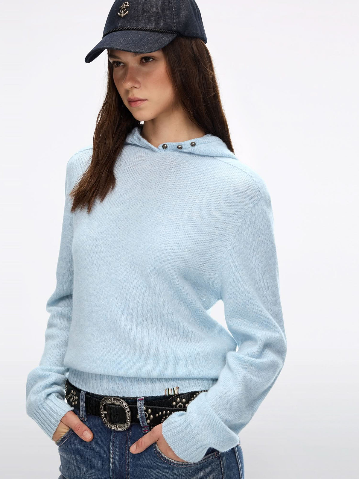 Hooded Wool Knit Top