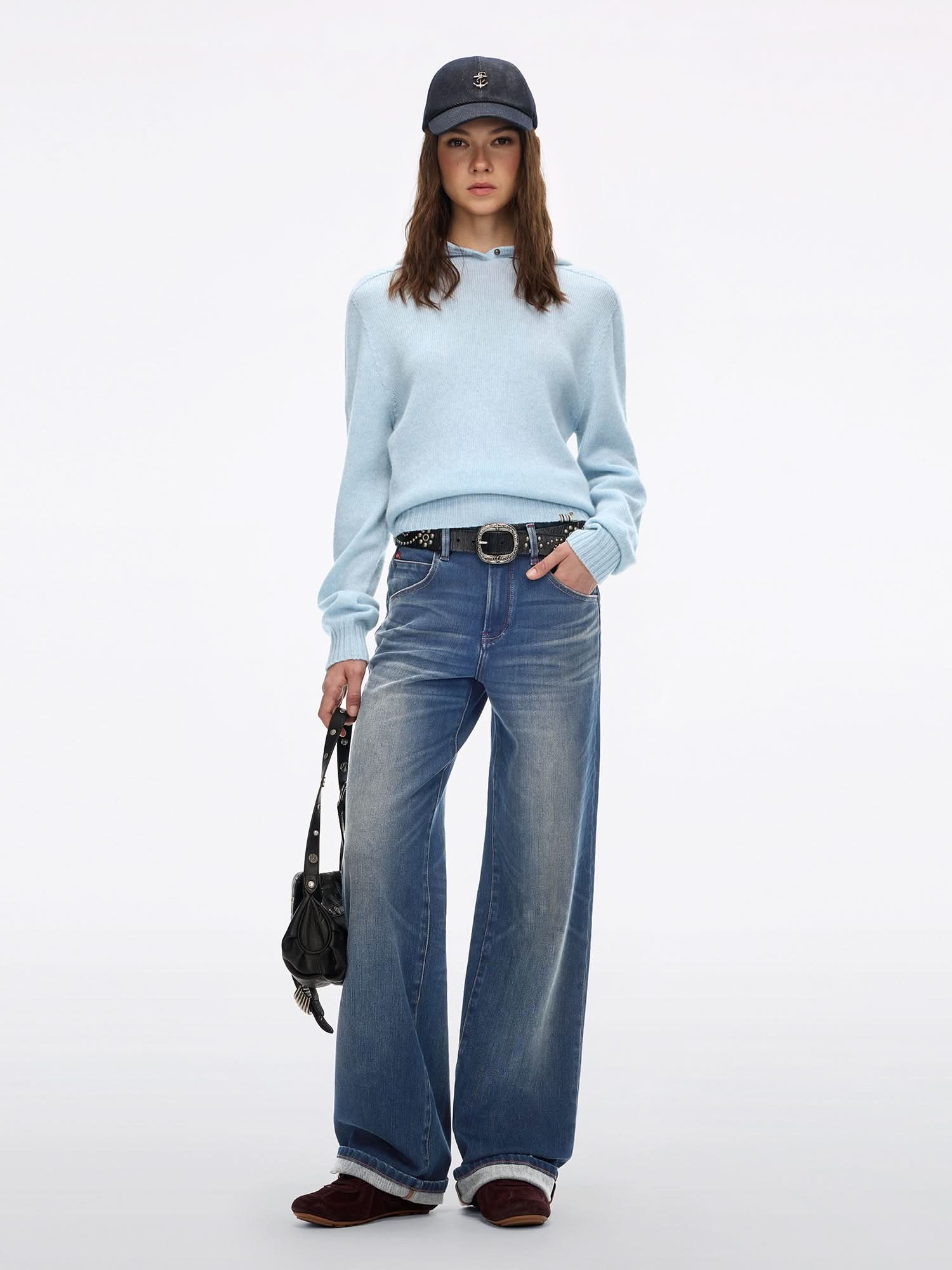 Hooded Wool Knit Top