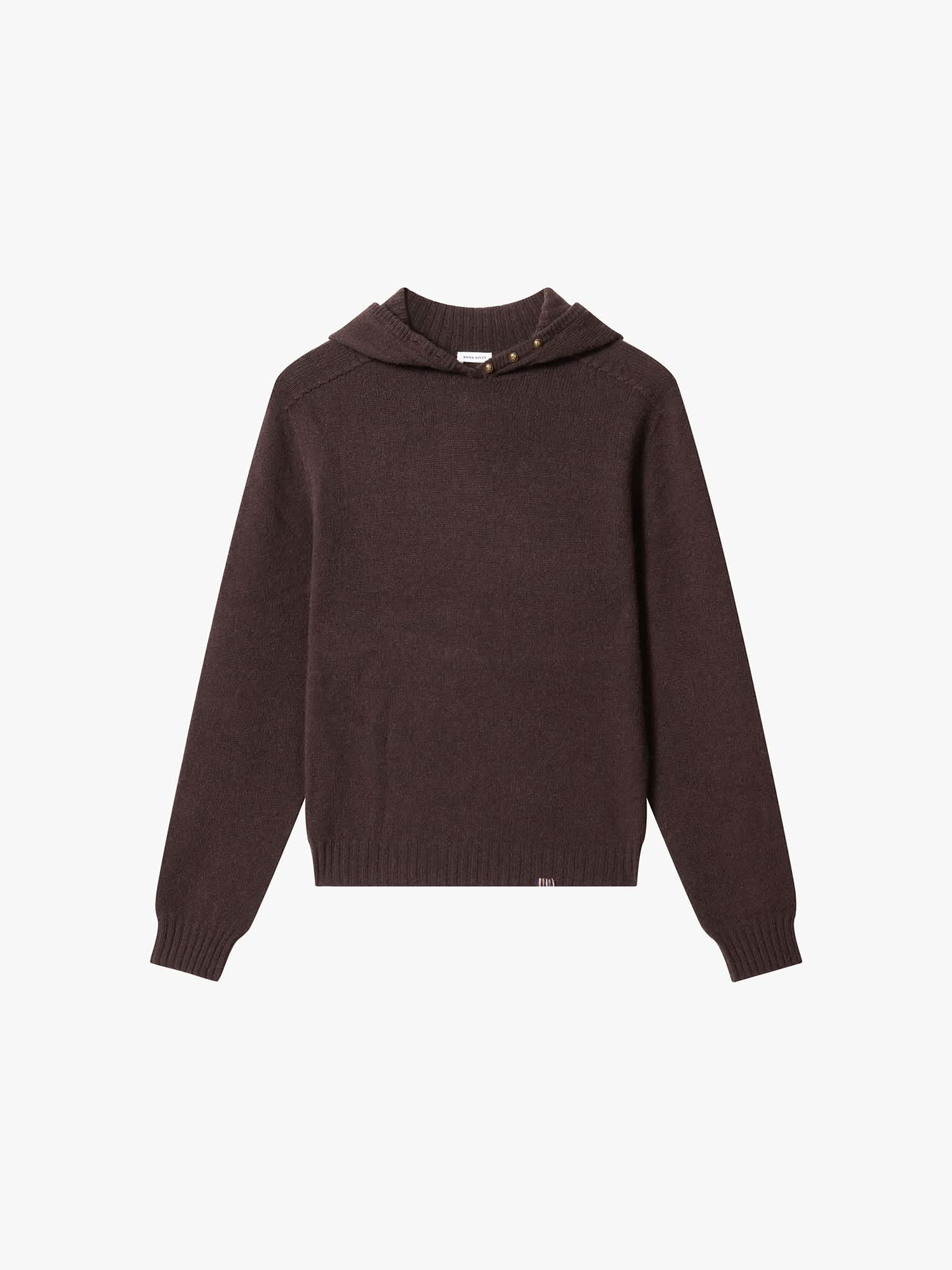 Hooded Wool Knit Top
