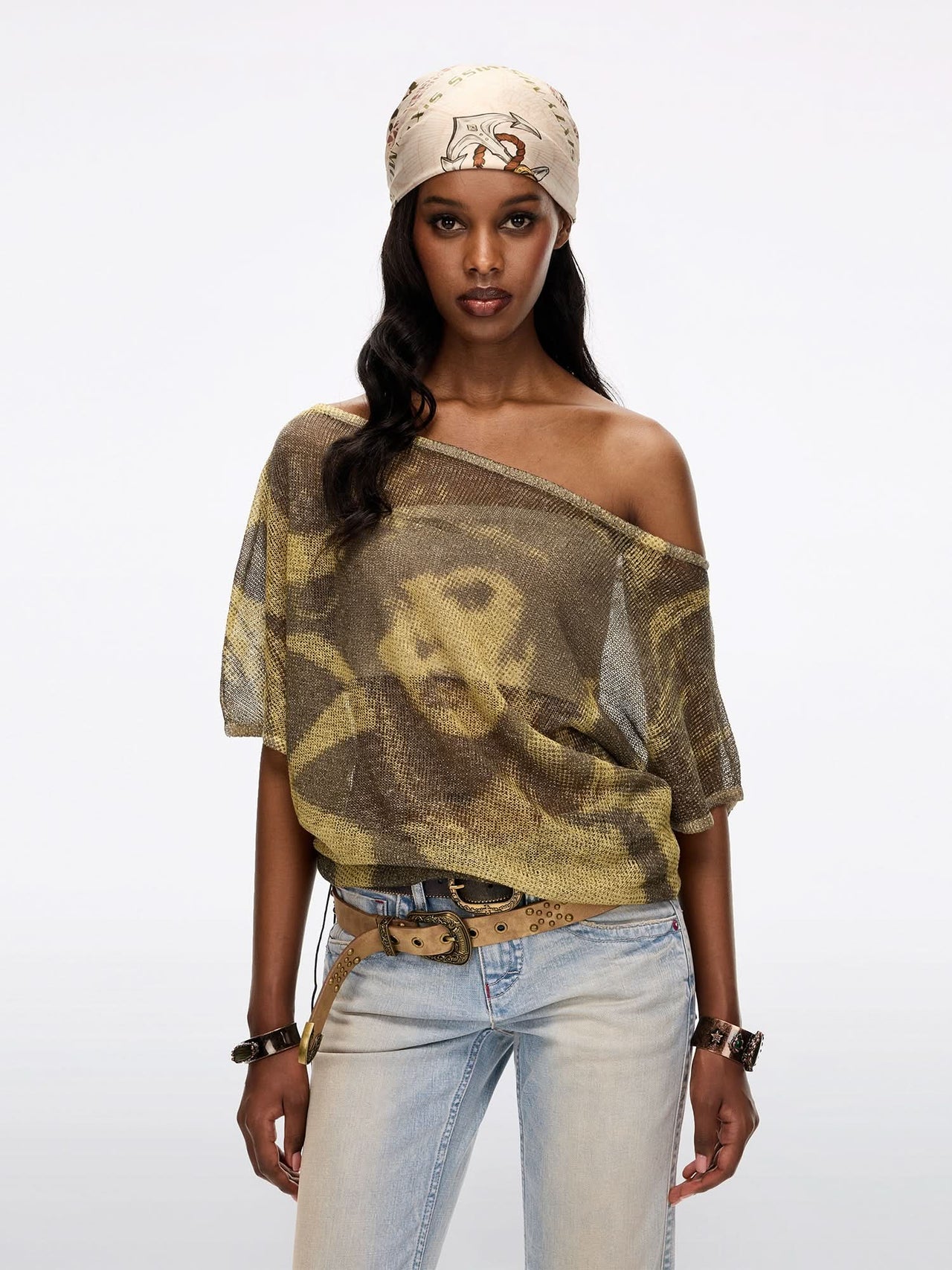 Asymmetric Printed Knitwear