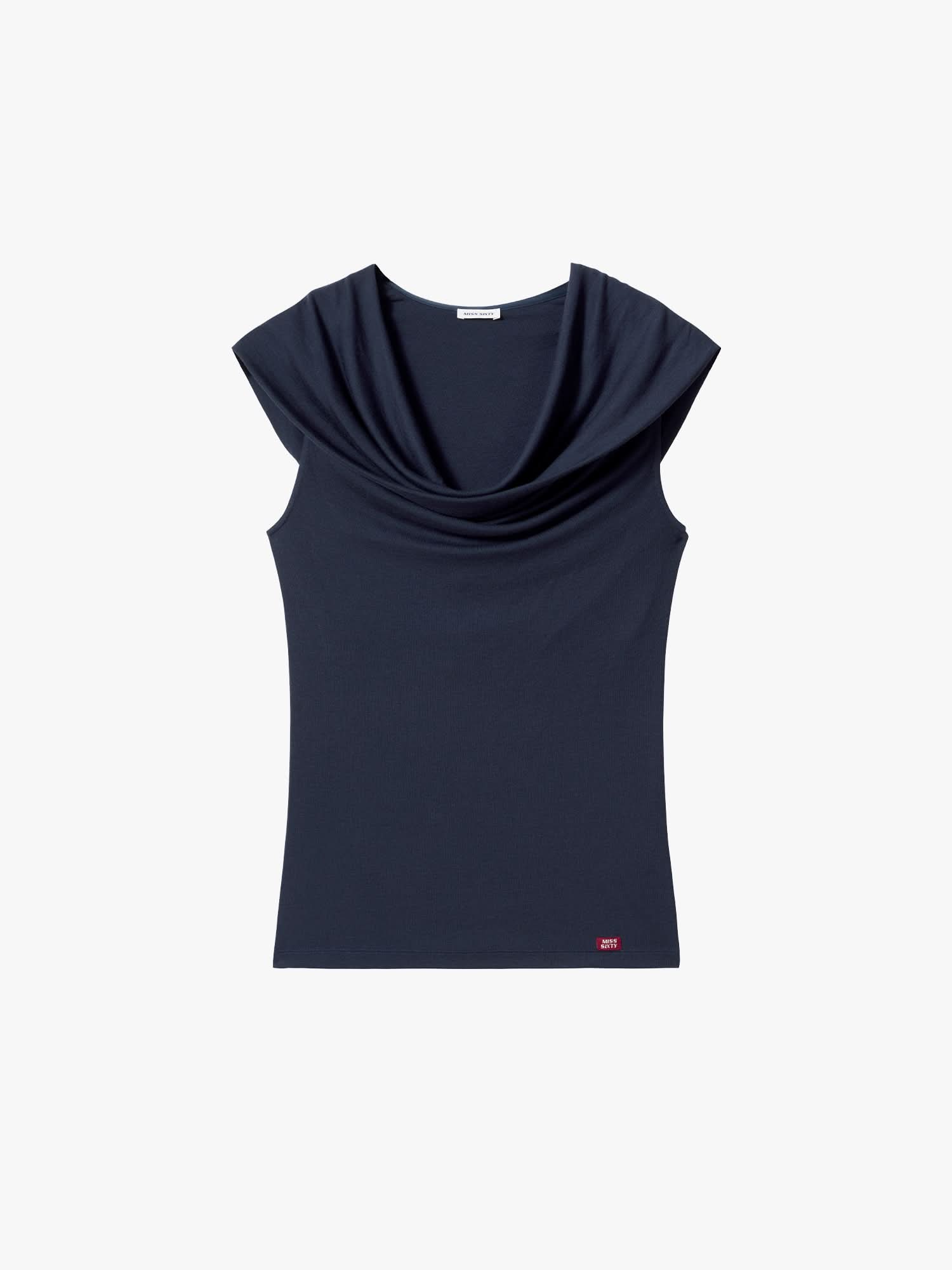 Cowl-Neck Hooded T-Shirt