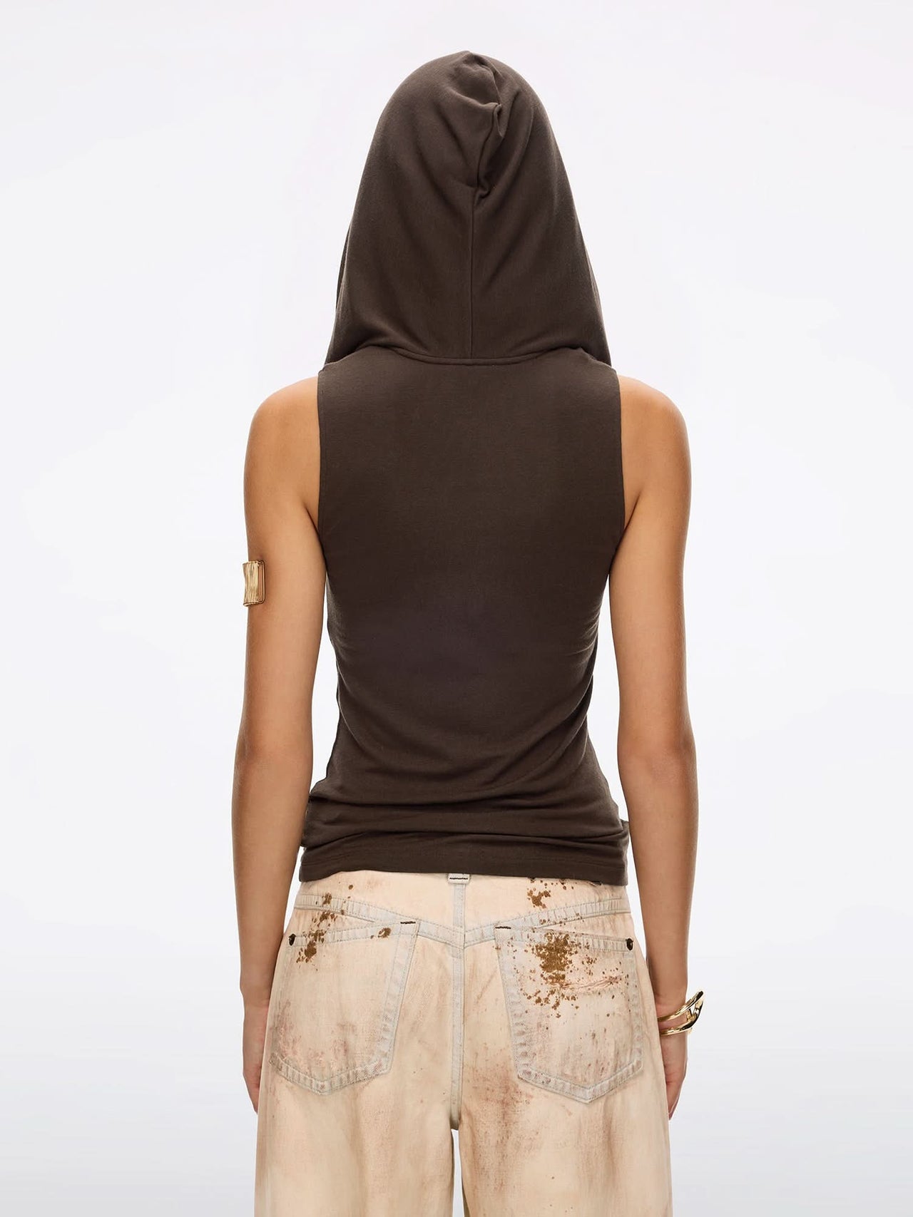 Cowl-Neck Hooded T-Shirt
