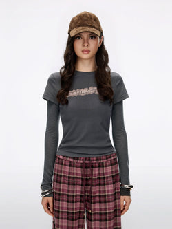 Layered-Look Printed T-Shirt