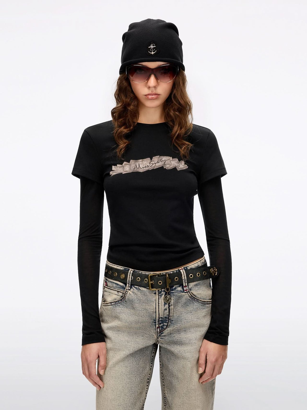 Layered-Look Printed T-Shirt