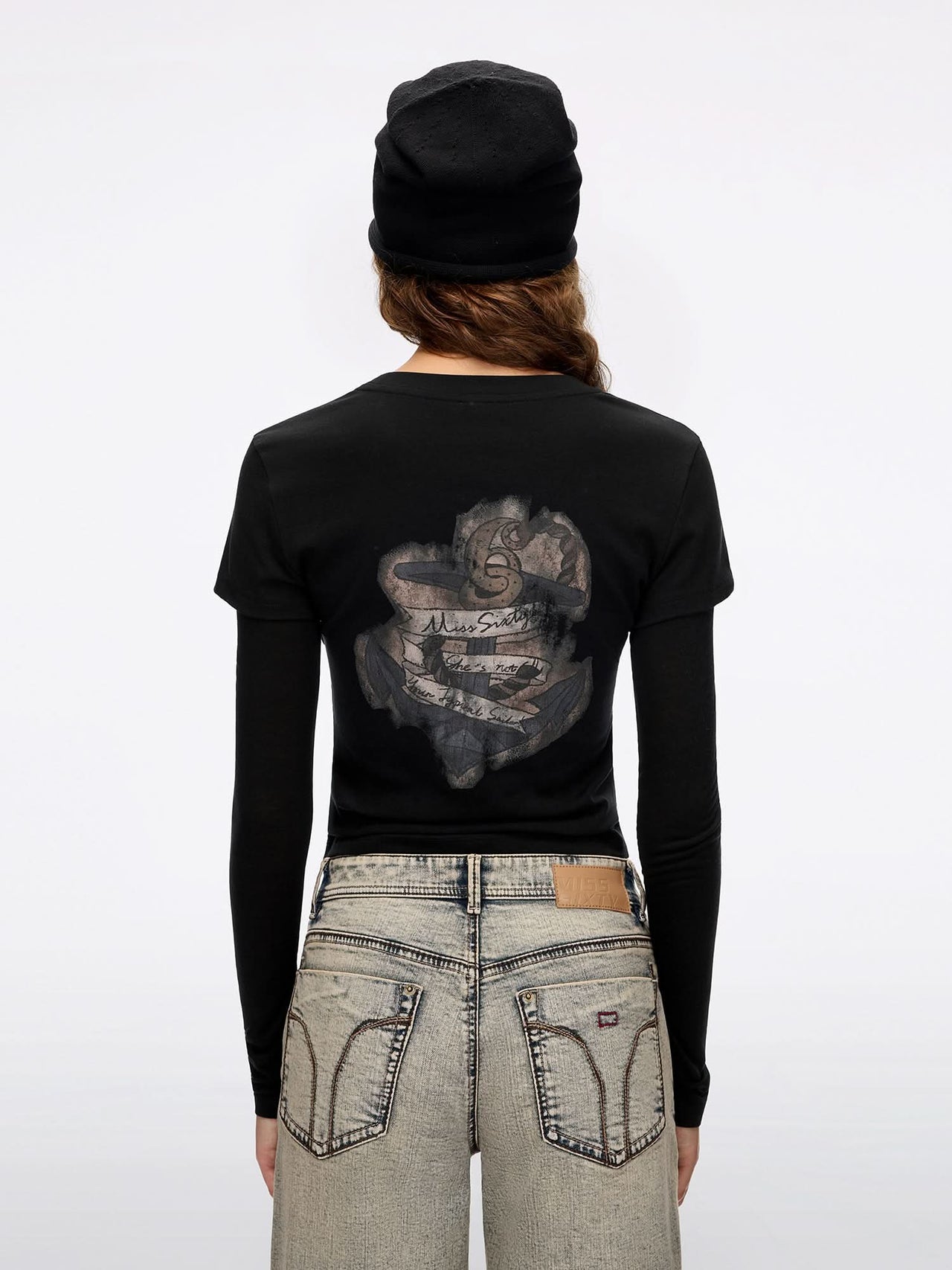 Layered-Look Printed T-Shirt