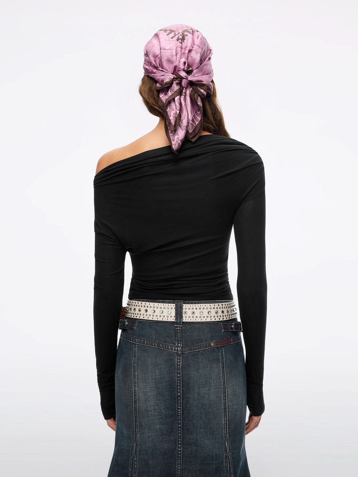 Long Sleeve Asymmetrical Neck T-Shirt