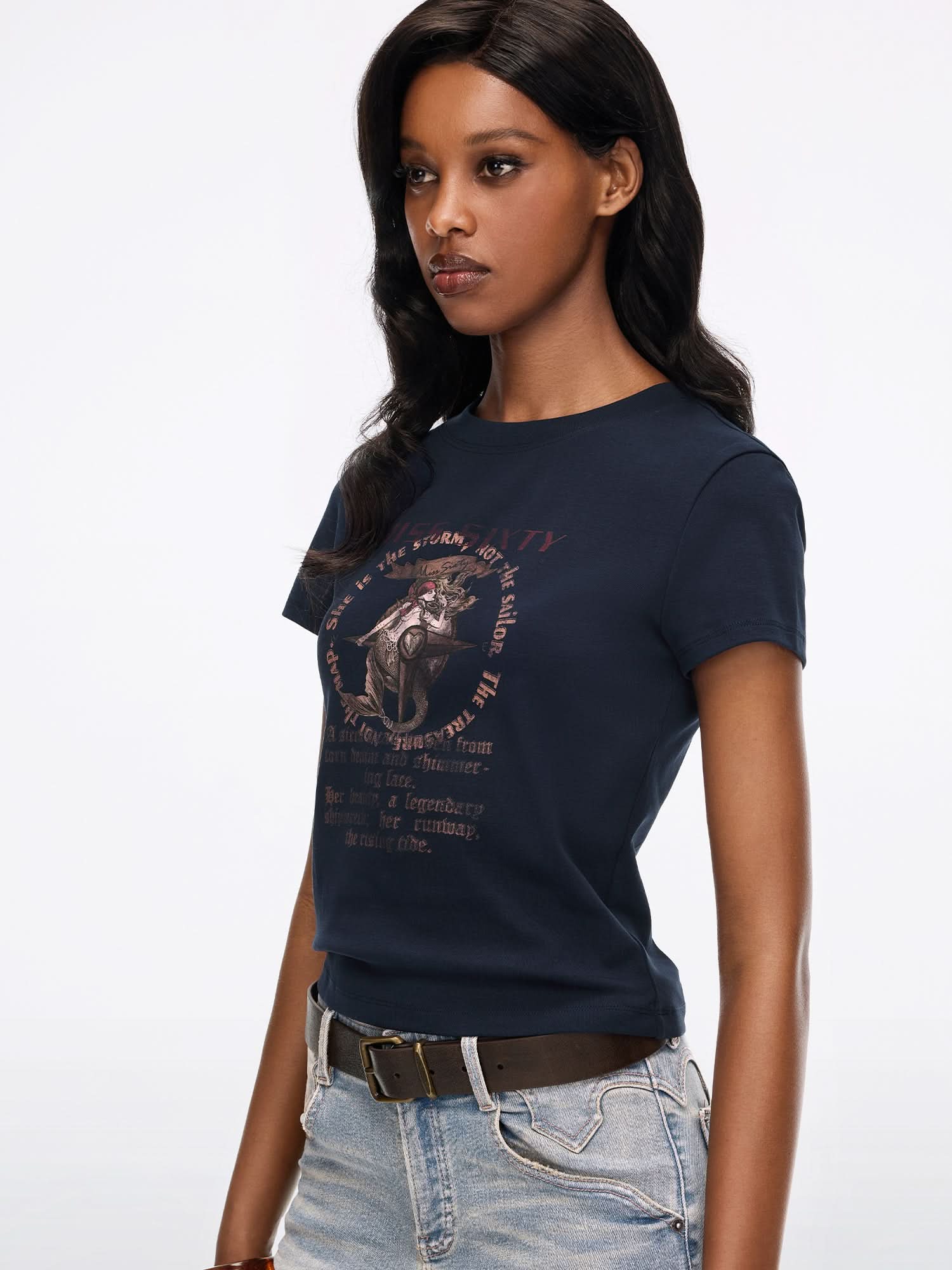 Mermaid-Print T-Shirt