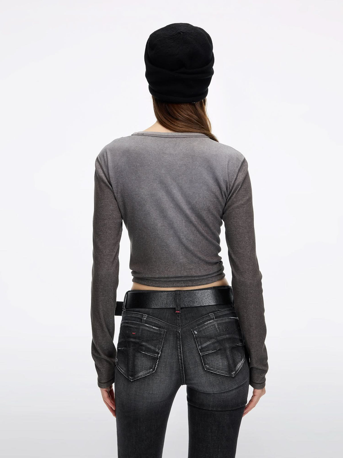 Distressed Lip-Print T-Shirt