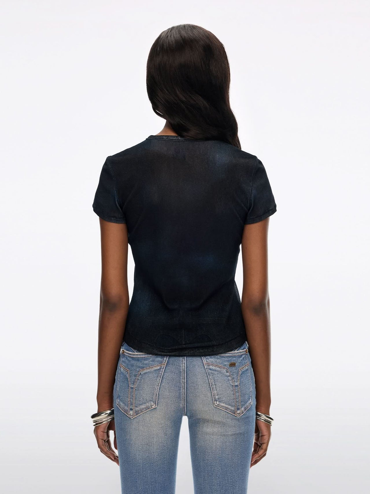 Distressed Lip-Print T-Shirt
