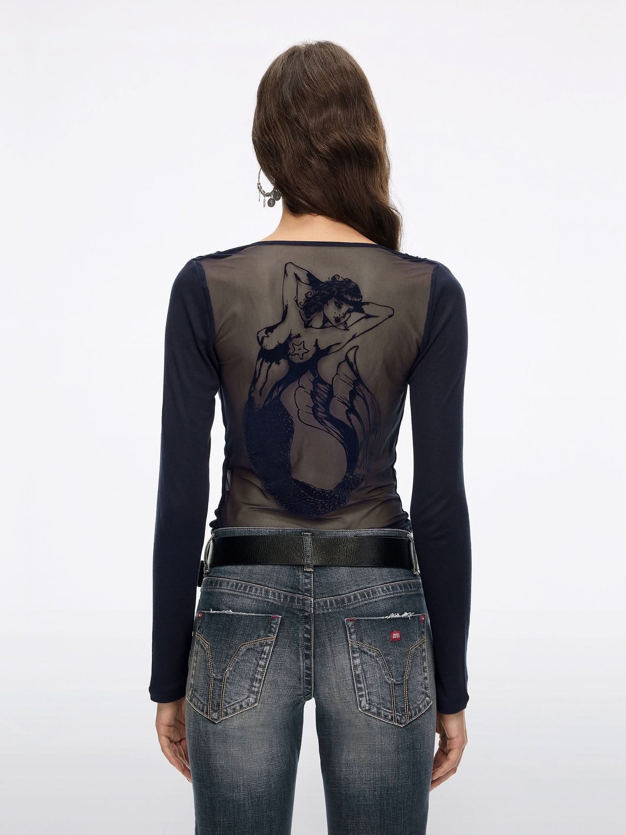 Mermaid Flock Print T-shirt