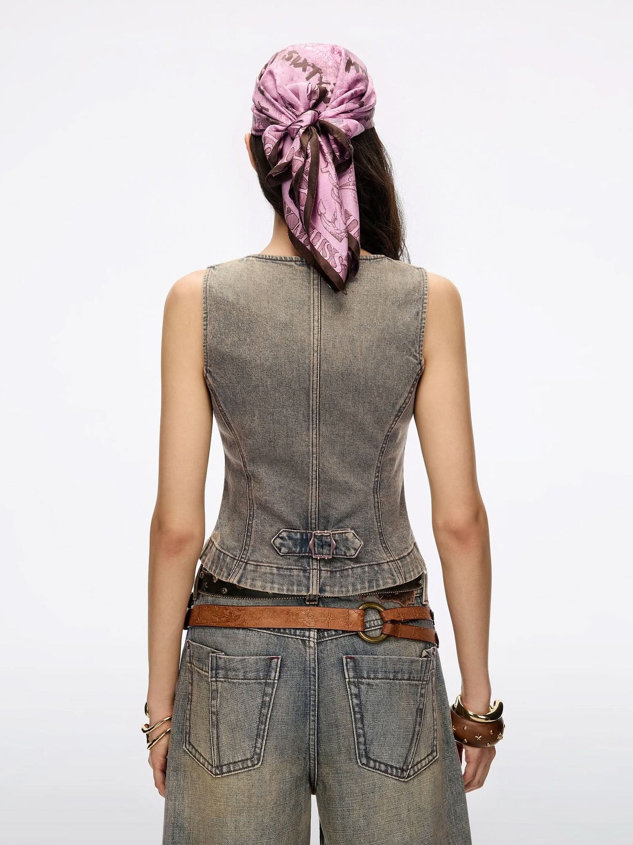 Distressed Denim Vest