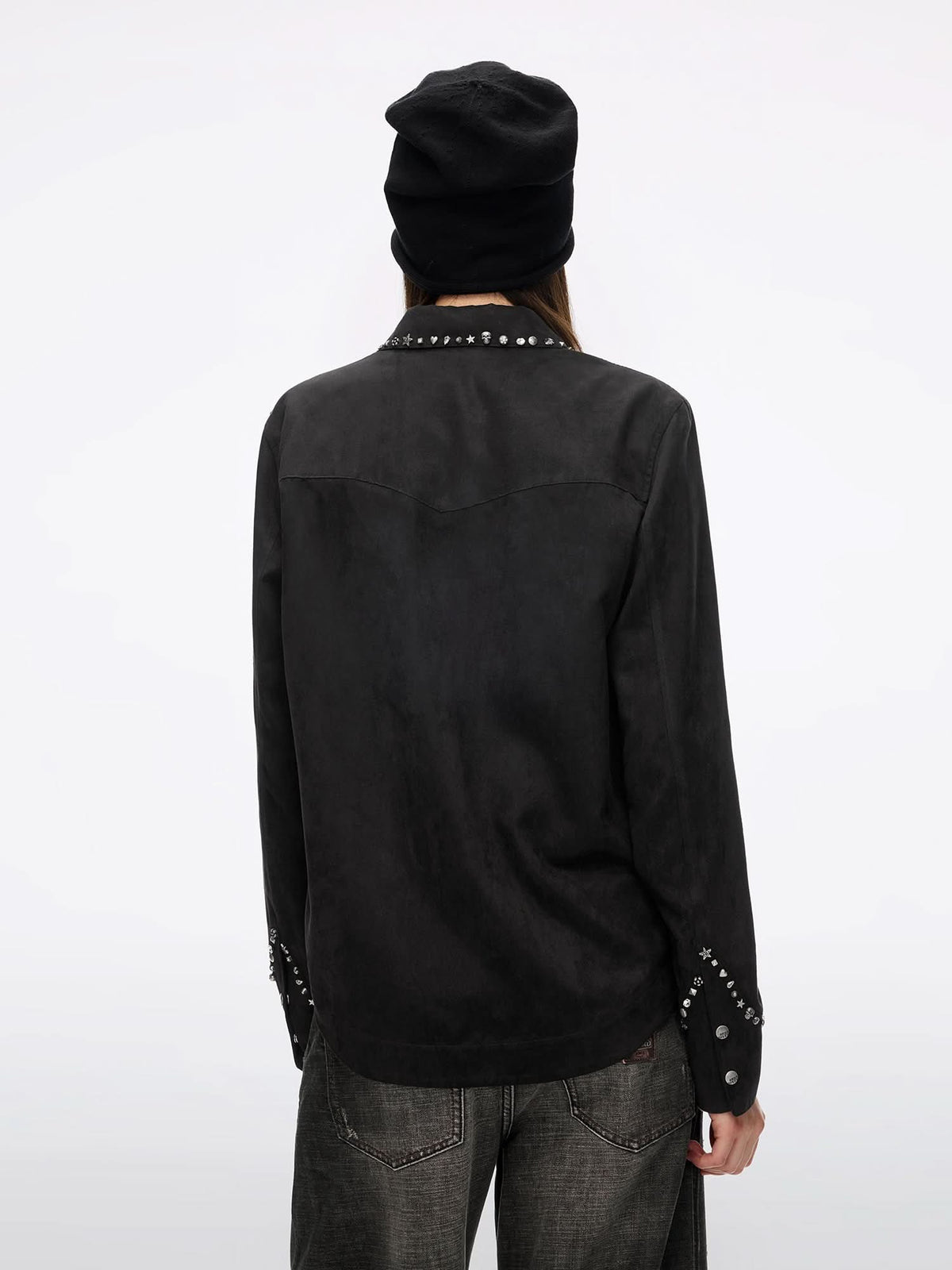 Studded Faux Suede Shirt