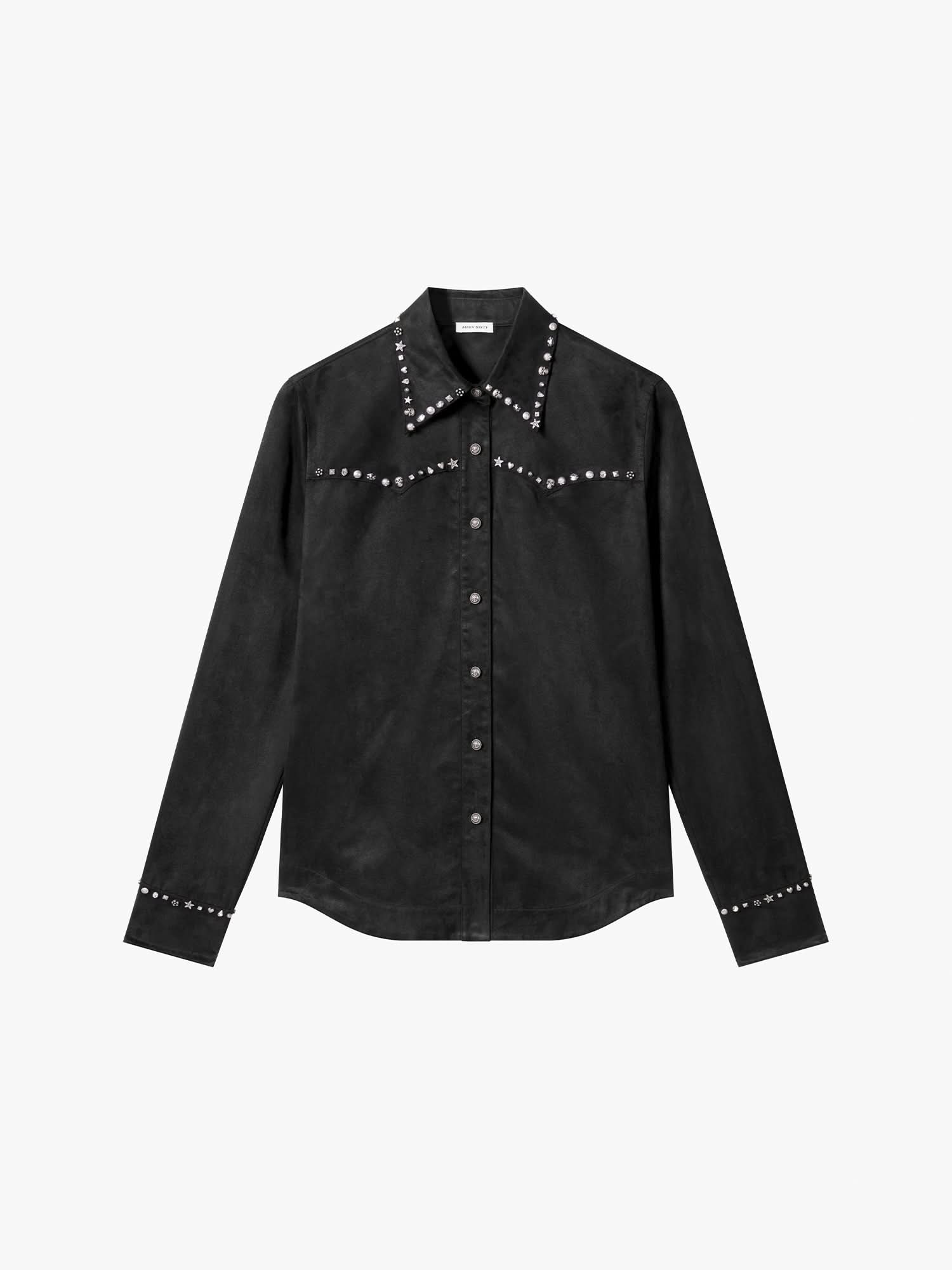 Studded Faux Suede Shirt