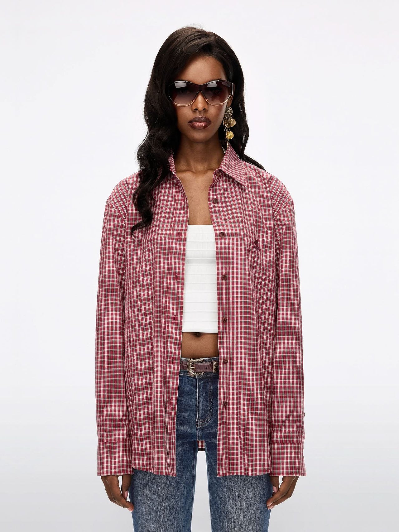 Embroidered Plaid Shirt