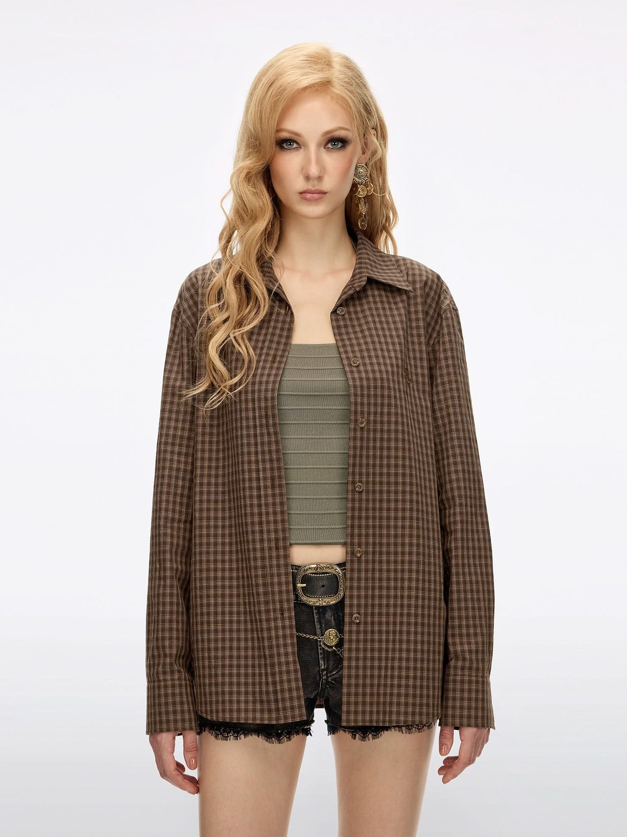 Embroidered Plaid Shirt