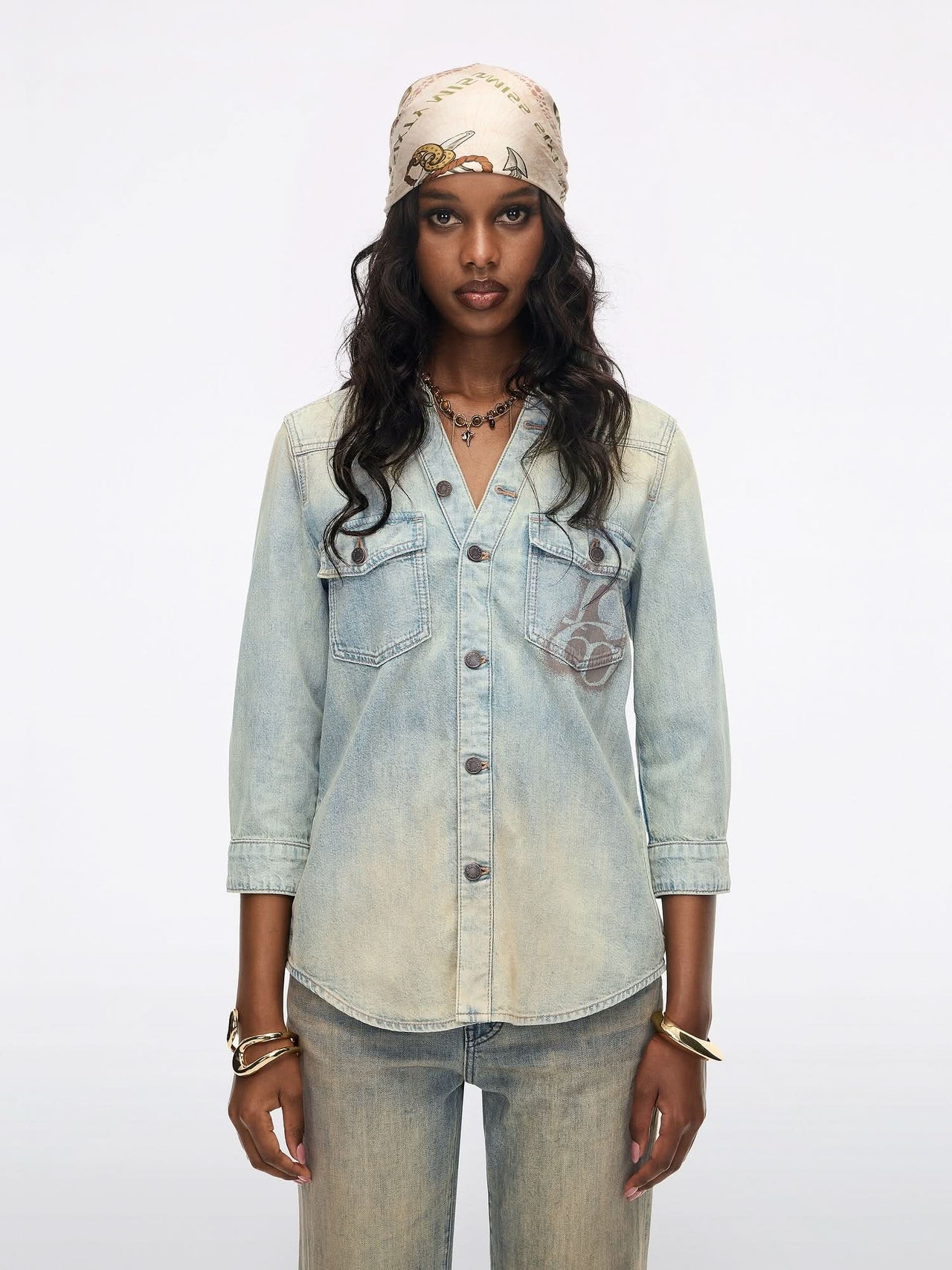 Printed Denim Shirt