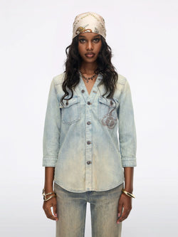 Printed Denim Shirt