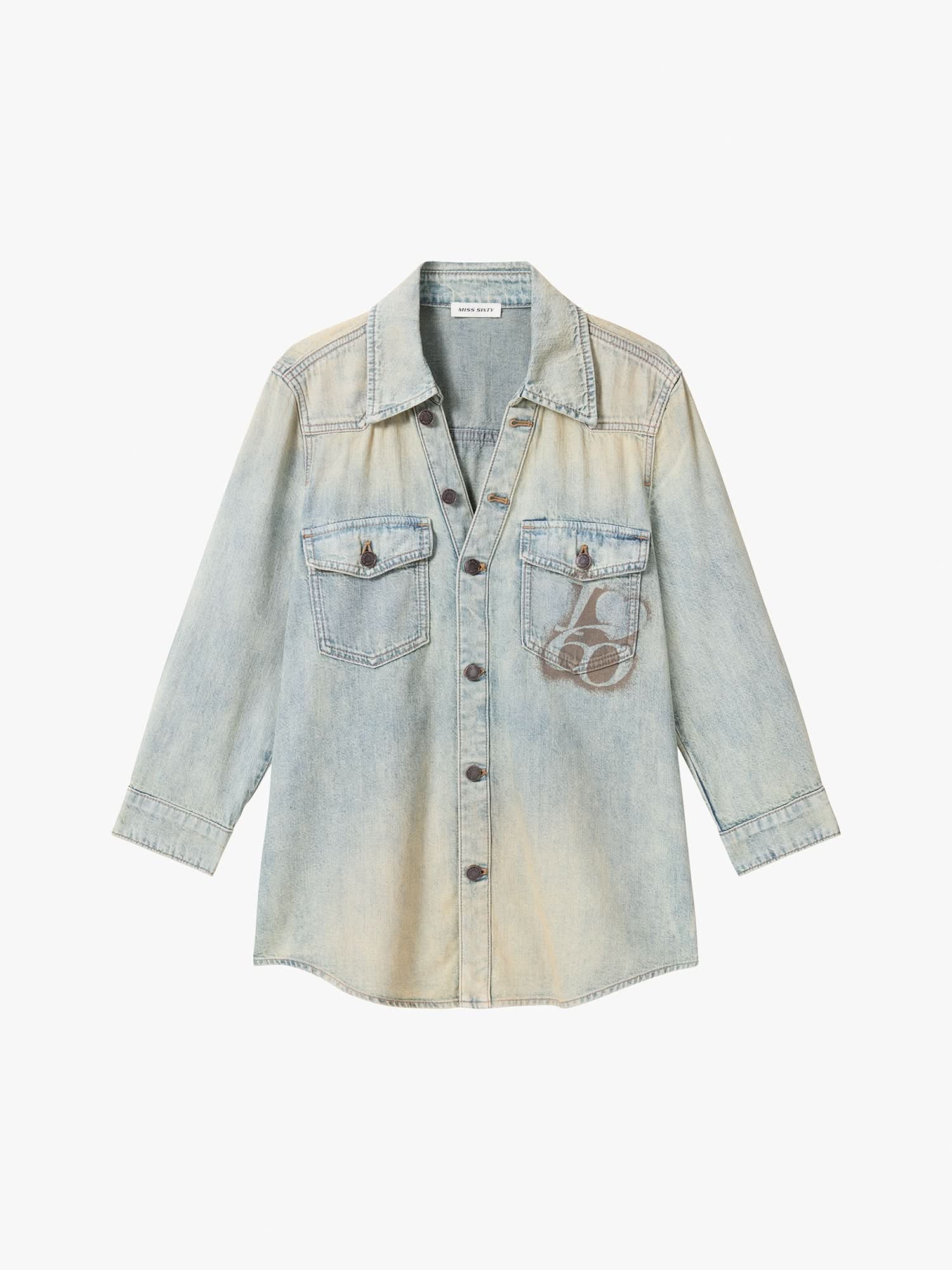 Printed Denim Shirt