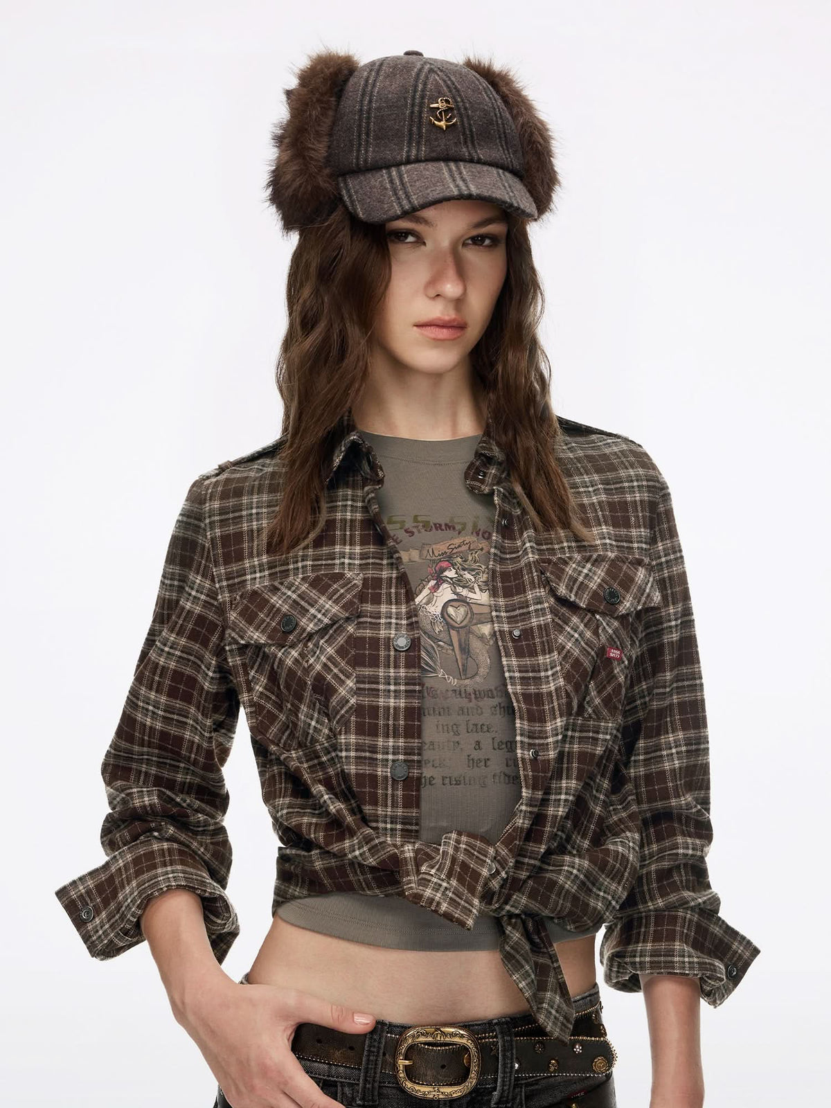 Check-Panelled Baseball Cap
