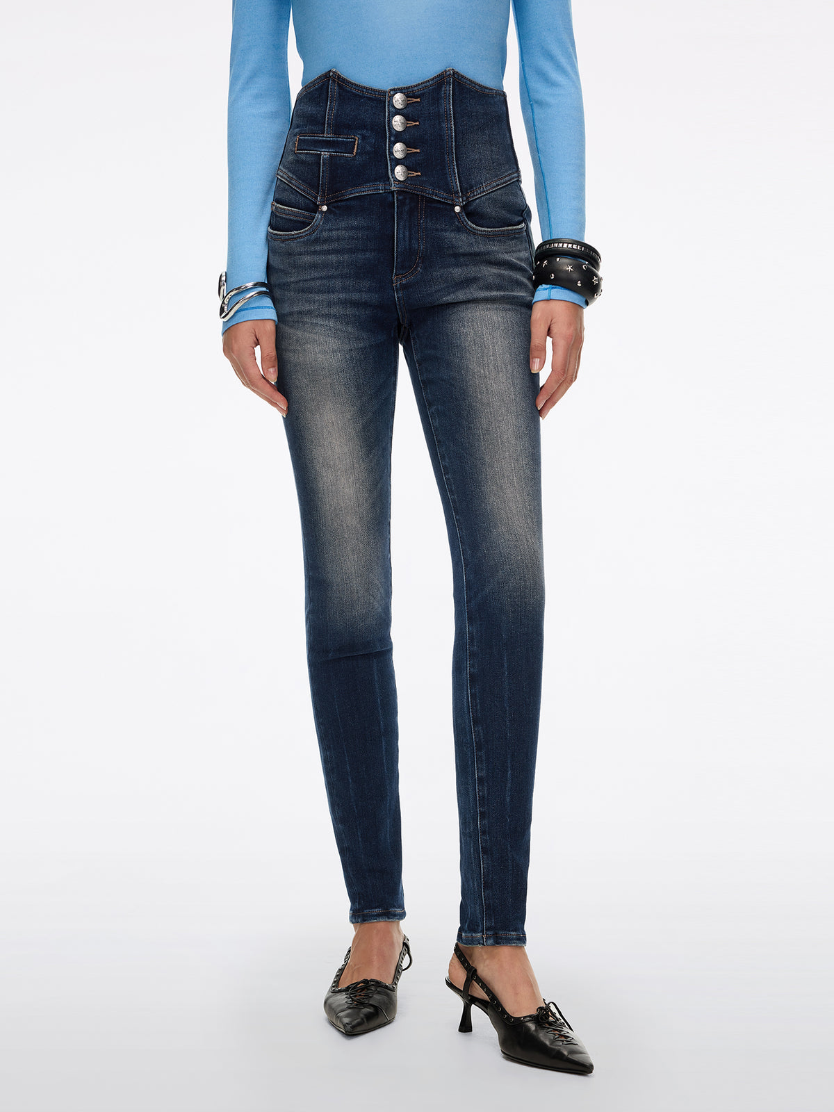 High-Rise Skinny Jeans-GLENDA MS1