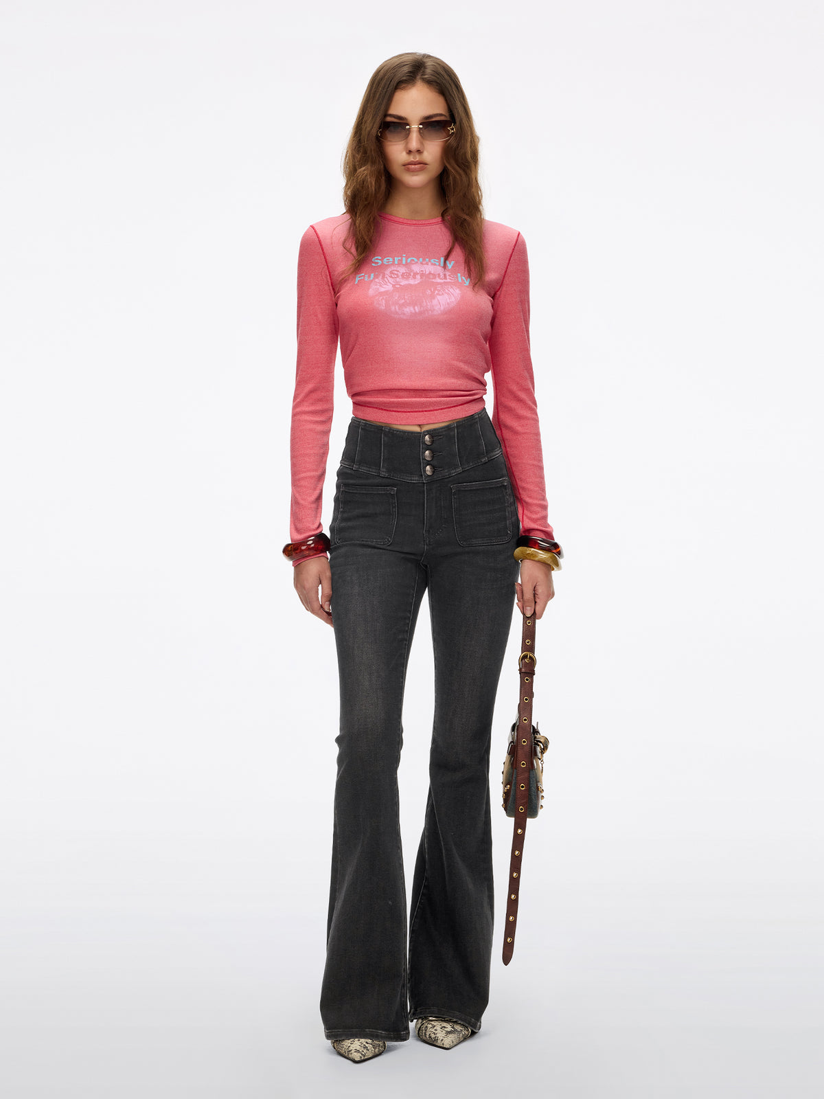 Slim-Fit Flare Jeans-GLENDA PLUS 5