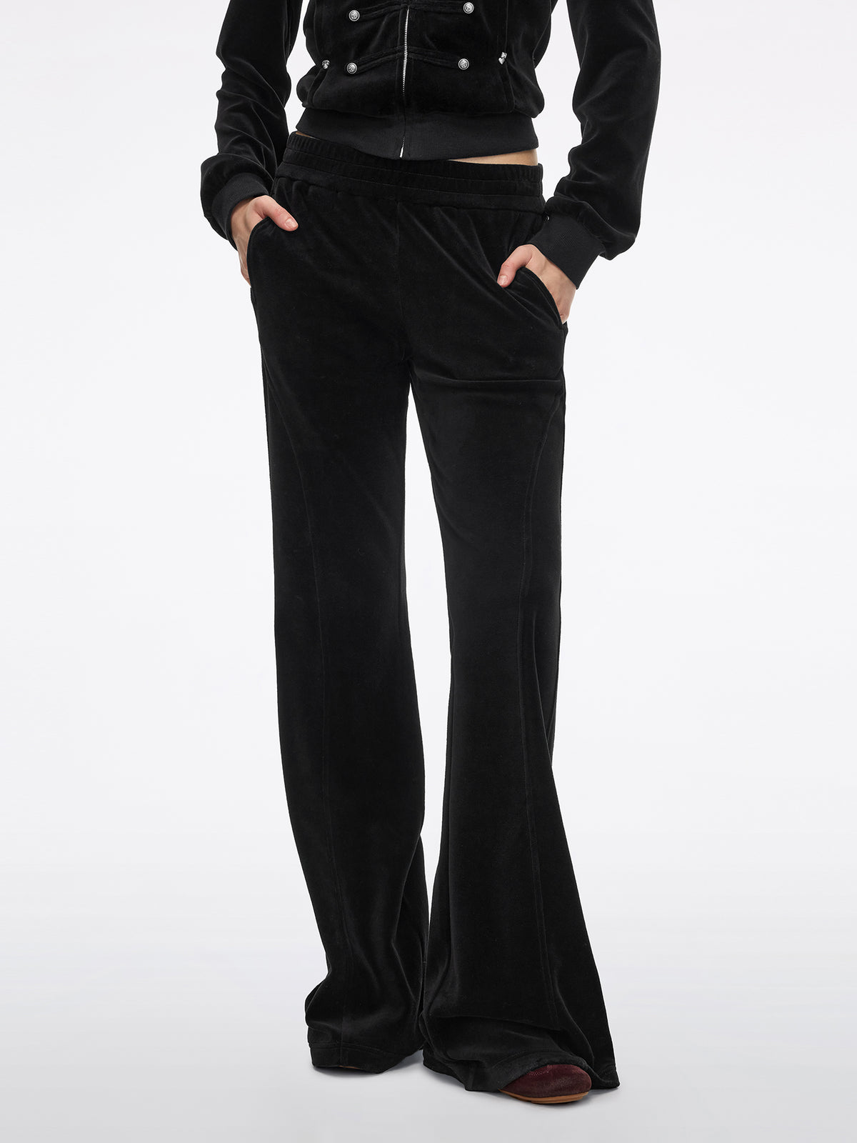 Mid-Rise Flared Trousers
