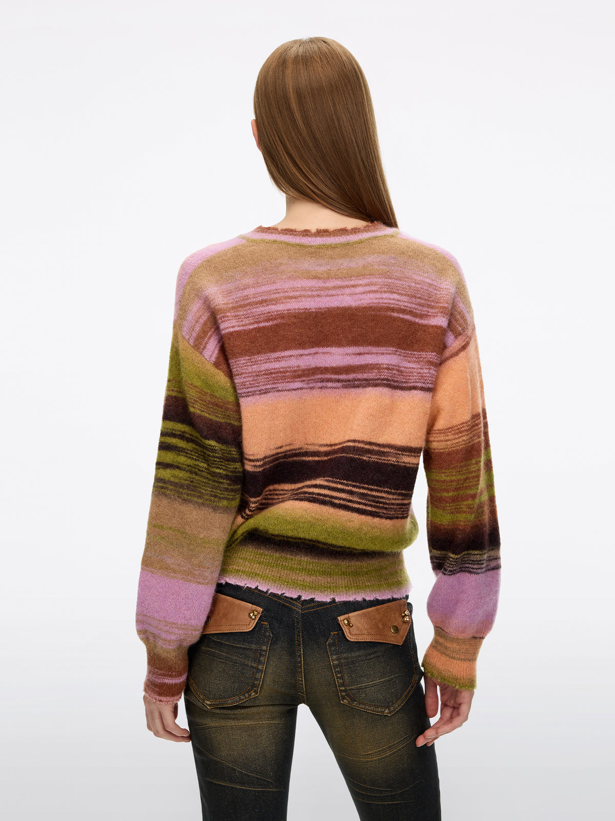 Contrast Striped Knit Sweater