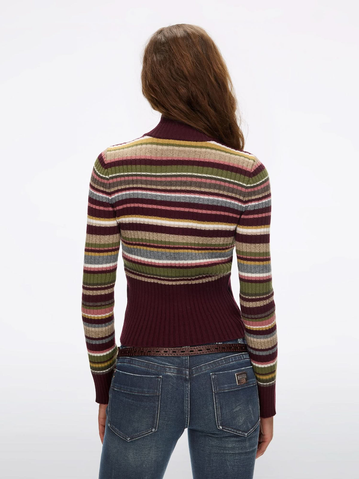 Contrast Striped Knit Sweater
