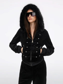 Faux-Fur Trim Hoodie