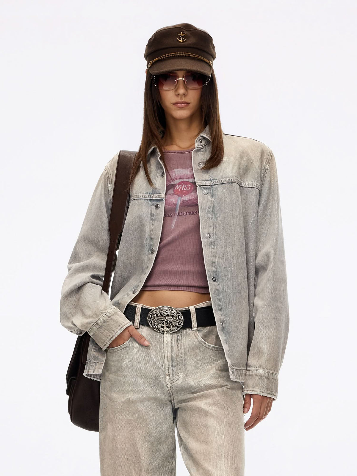 Angel Print Denim Shirt