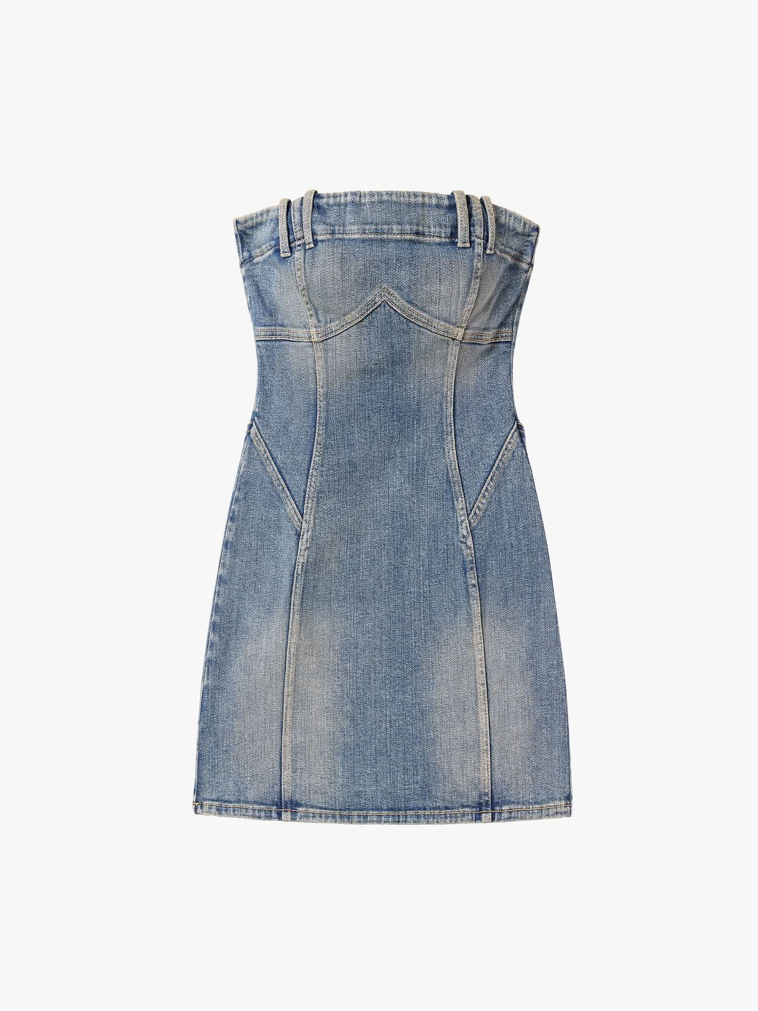 Vintage Bustier Denim Dress