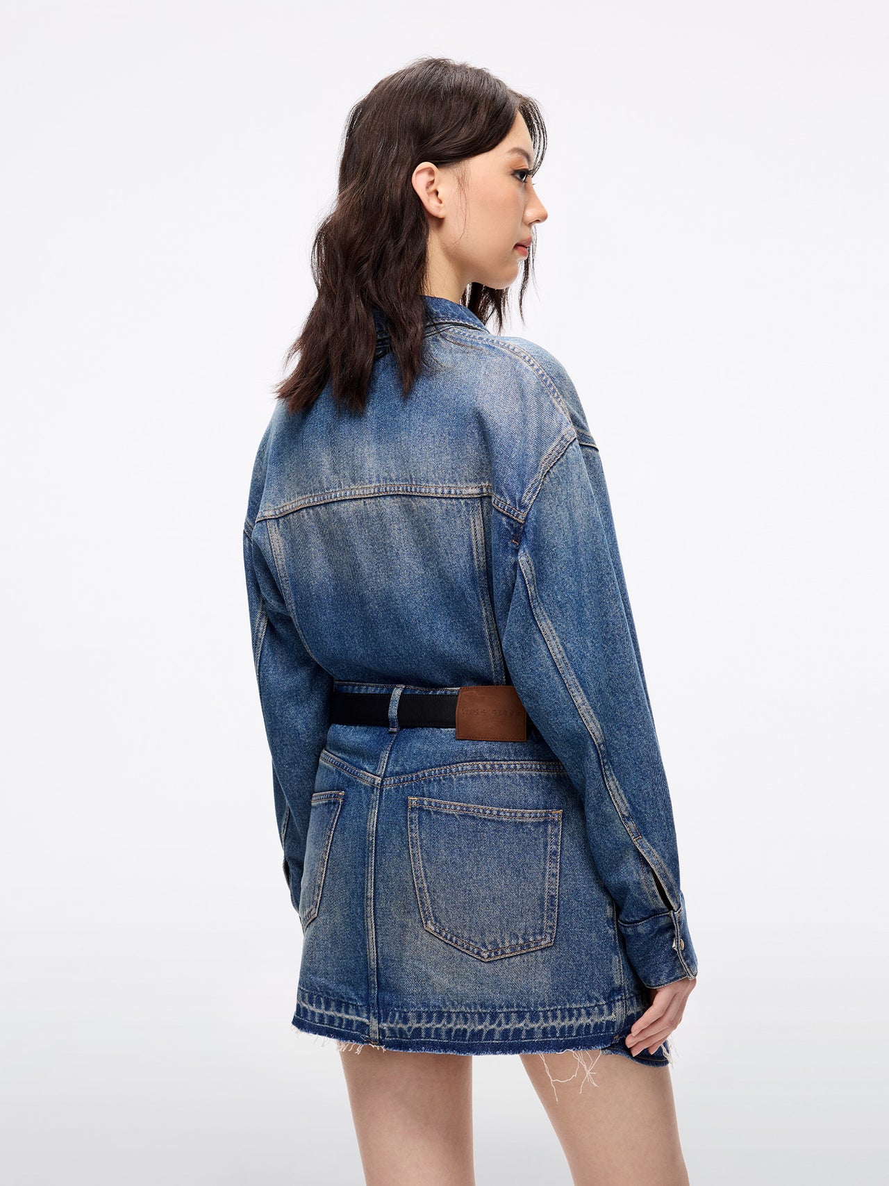 mama lyocell denim dress Women's Denim blue MAMA Denim midi dress