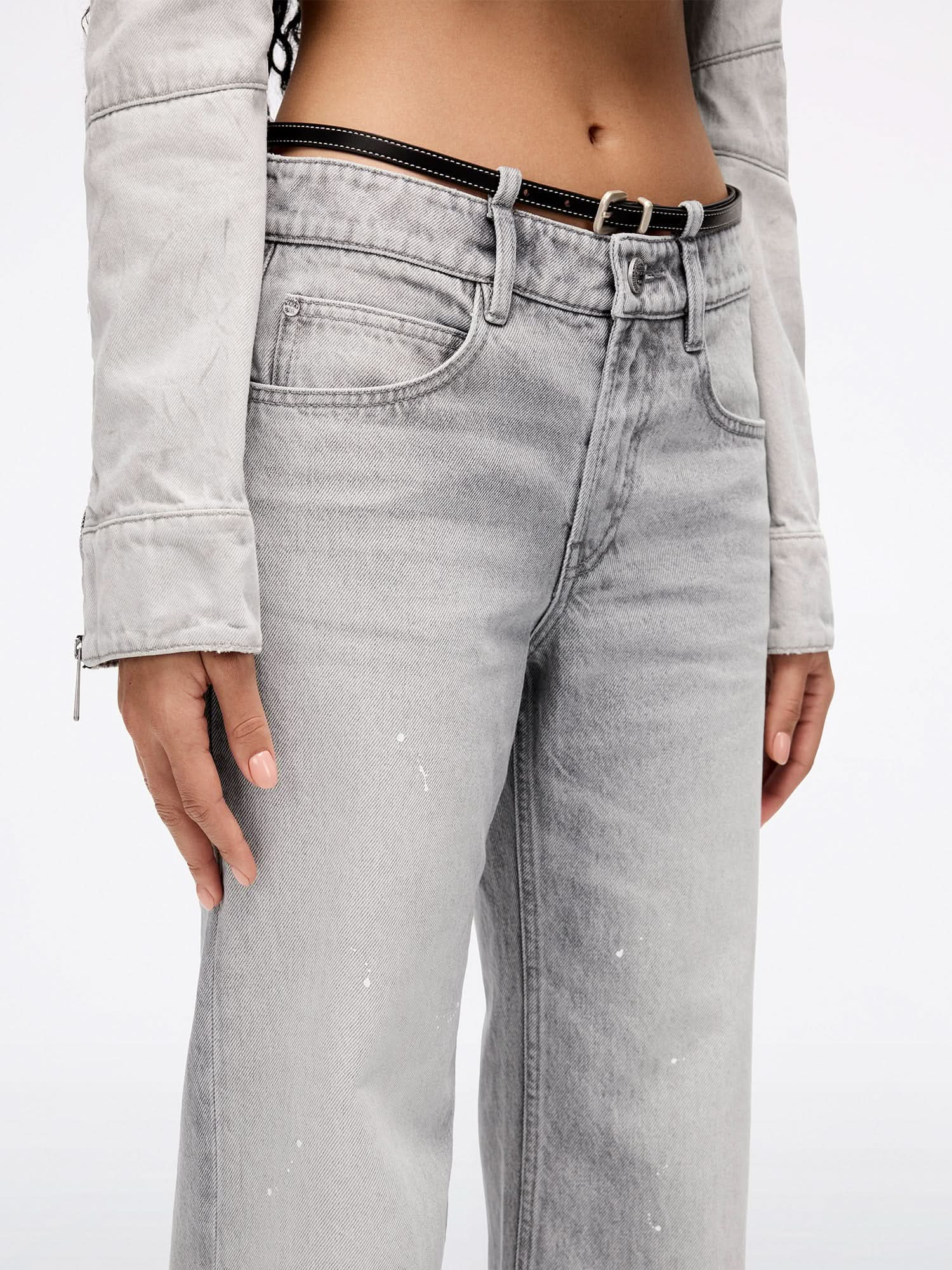 Straight-Leg Belted Jeans