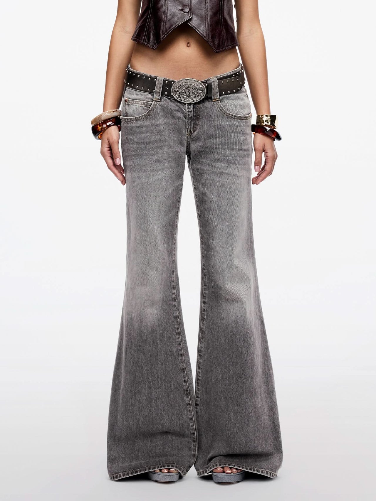 Low-Rise Flared Jeans