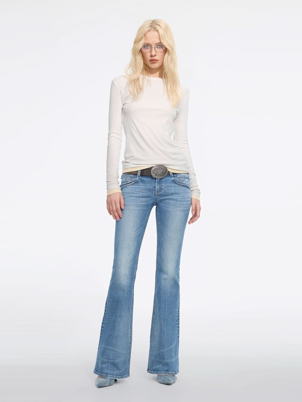 Low-Rise Flared Jeans