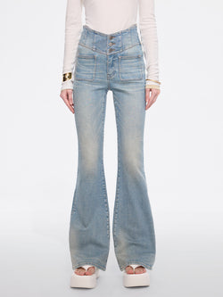 High Waisted Flared Jeans