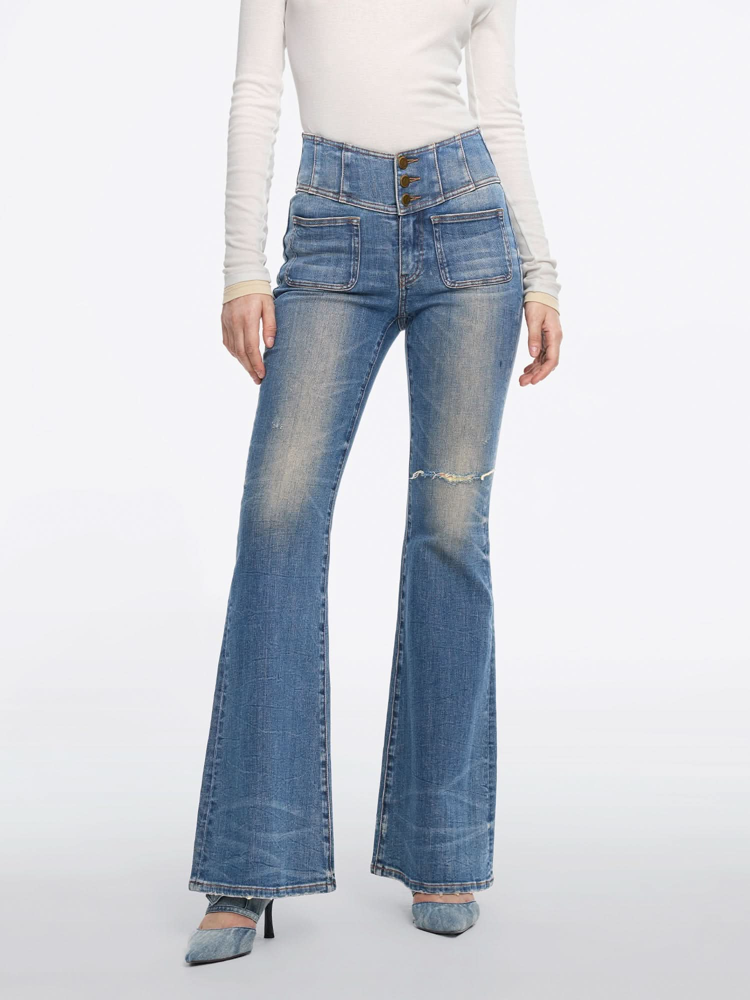 High Waist Flared Jeans