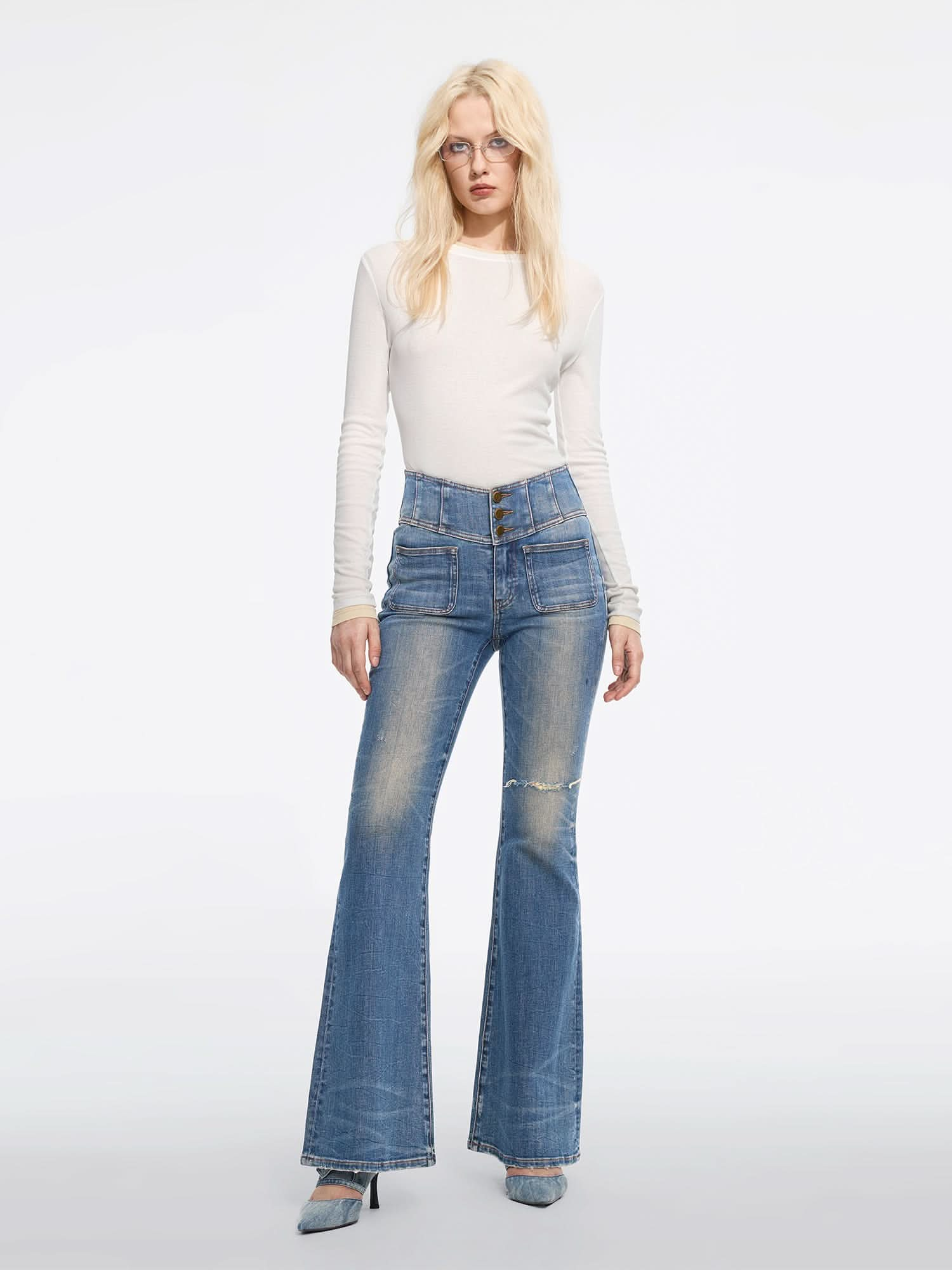 High Waist Flared Jeans