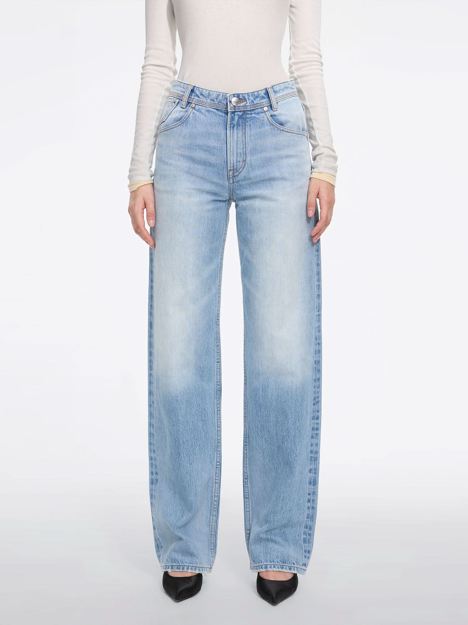 Straight-leg Denim Jeans