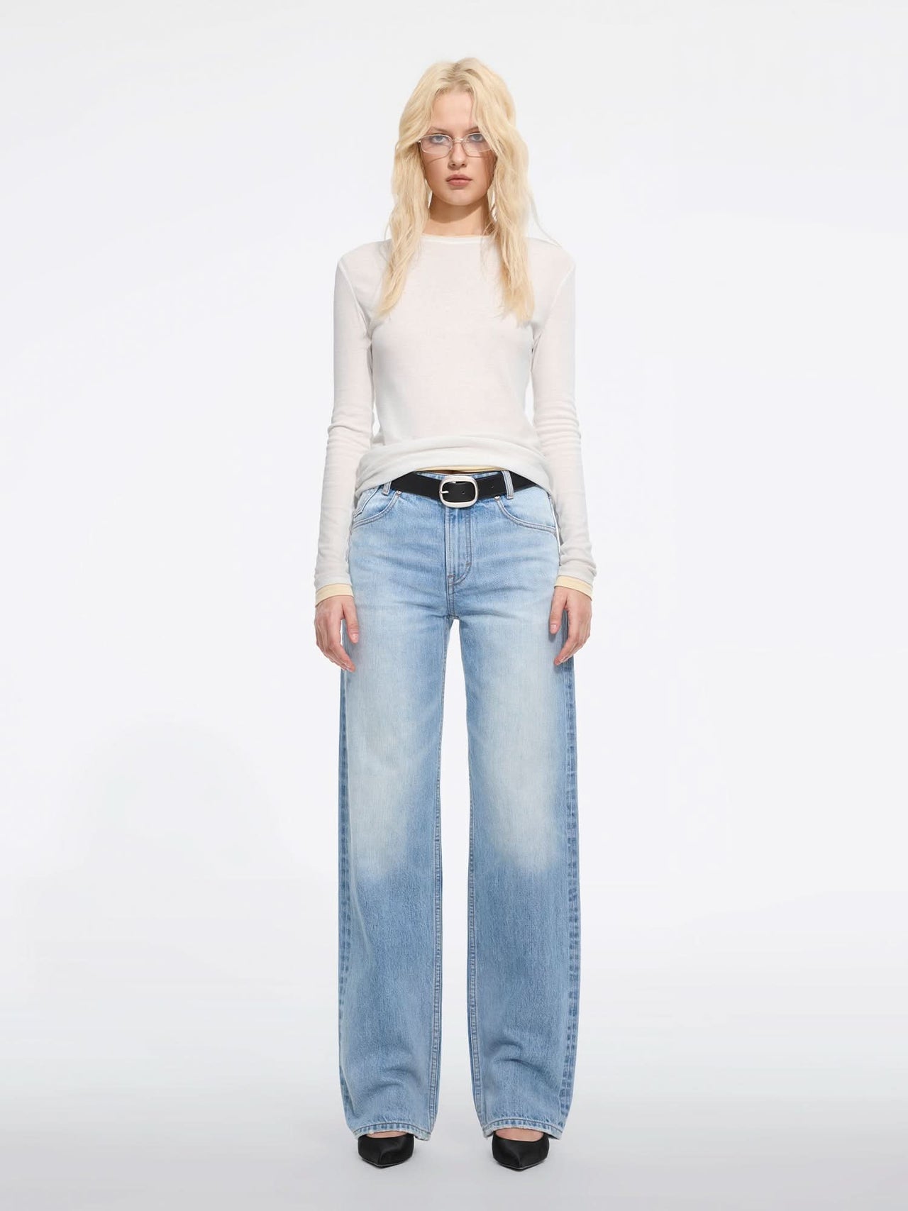 Straight-leg Denim Jeans